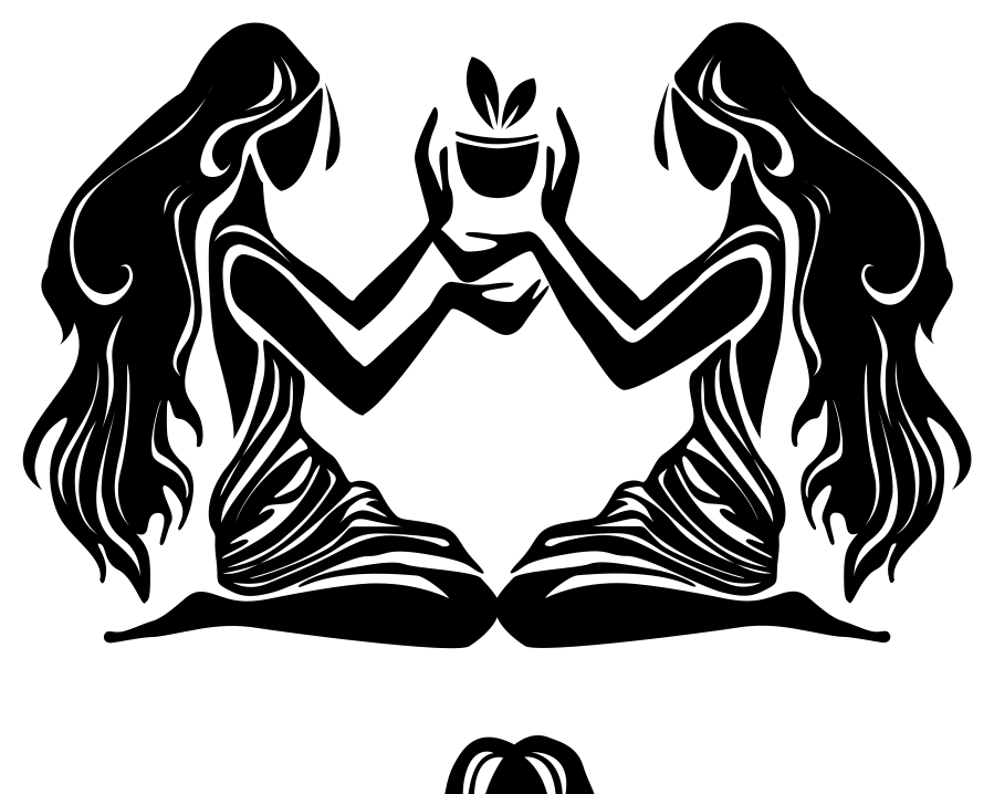 Gemini (Mithuna) zodiac silhouette