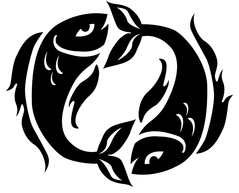 Pisces (Meena) zodiac silhouette